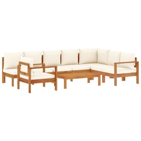 Salon de jardin avec coussins 6 pcs bois d'acacia solide vidaXL