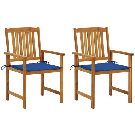 Chaises de jardin avec coussins lot de 2 Bois d'acacia massif vidaXL (1/5)
