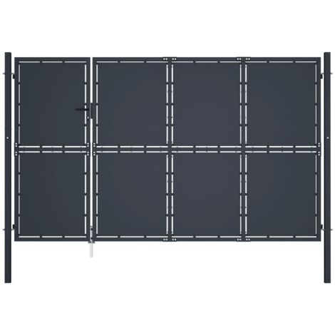 vidaXL Portail de jardin Acier 350 x 150 cm Anthracite