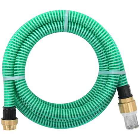 Tuyau d'aspiration avec raccords en laiton vert 1,1" 25 m PVC vidaXL