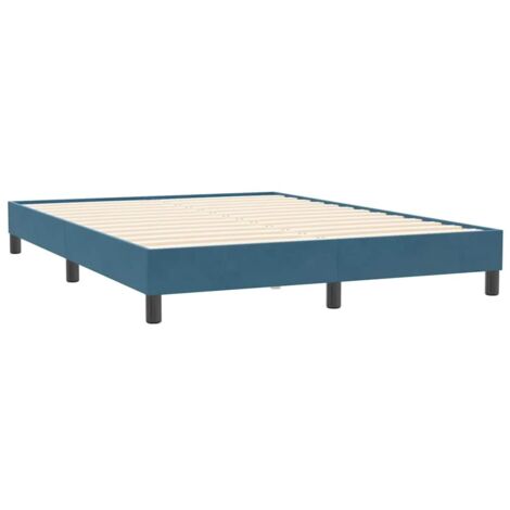 Sommier à lattes de lit sans matelas bleu foncé 140x210 cm vidaXL