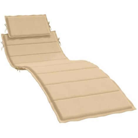 Coussin de chaise longue beige mélangé 186x58x4 cm tissu vidaXL (1/5)