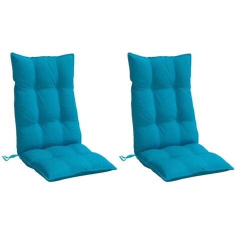 Coussins de chaise à dossier haut lot de 2 bleu clair vidaXL
