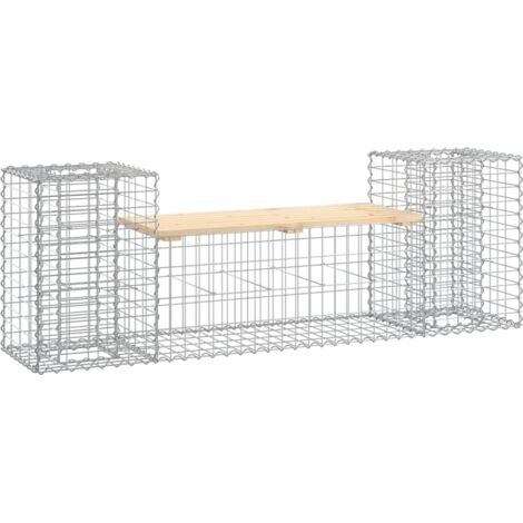 Banc de jardin design gabion 183x41x60,5 cm bois massif de pin vidaXL