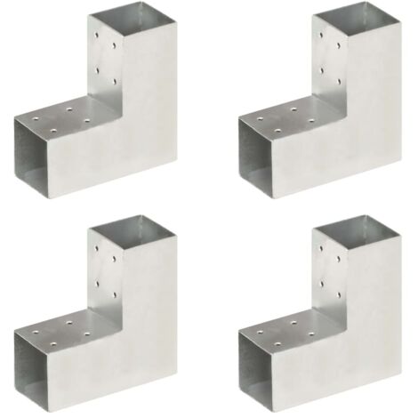 Connecteurs de poteau 4 pcs Forme en L Métal galvanisé 71x71 mm vidaXL