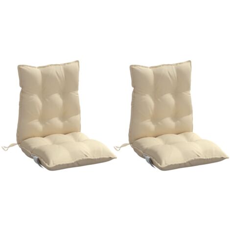 vidaXL Lowback Chair Cushions 2 pcs Beige Oxford Fabric