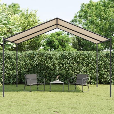 vidaXL Tente à auvent beige 4x4 m acier et tissu (1/7)