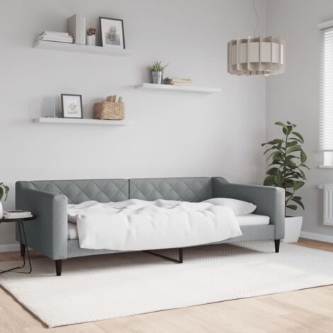 Lit de repos Lit adulte Canapé Confortable gris clair 100x200 cm tissu vidaXL (1/5)