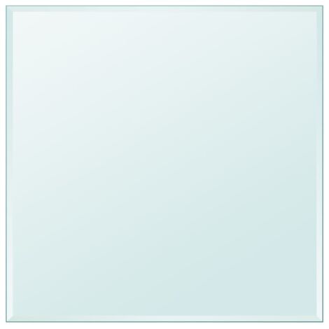 Vidaxl – Dessus de table carré en verre trempé 800 x 800 mm – Épaisseur 6 mm – Durable et facile à nettoyer – Pour tables à manger et basses