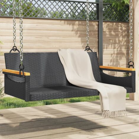 Vidaxl – Balancelle de jardin en résine tressée – 2 places – Charge maximale 110 kg – Dimensions 109x62x40 cm – Idéale pour espaces extérieurs (1/5)