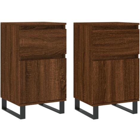 vidaXL Buffets 2 pcs chêne marron 40x35x70 cm bois d'ingénierie