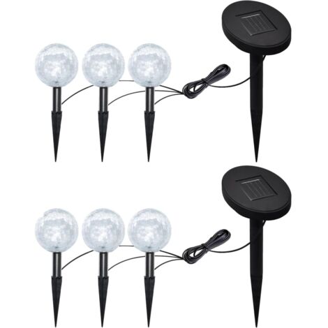 vidaXL Lampes de jardin à LED 6pcs Ancrage à piquet et panneau solaire