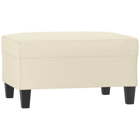 Vidaxl – Repose-pieds crème 70x55x41 cm – Similicuir durable et résistant aux taches – Cadre en contreplaqué robuste – Design compact pour espaces réduits