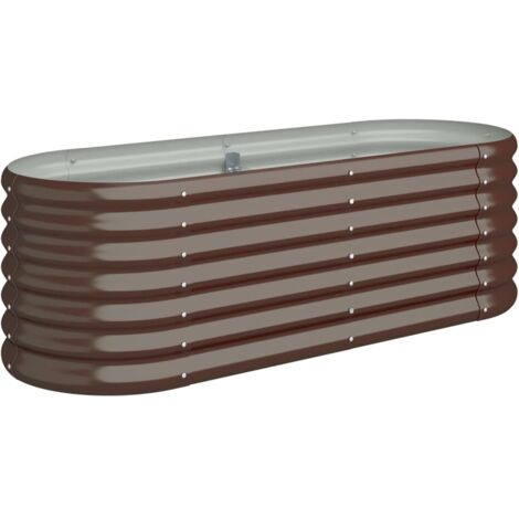vidaXL Lit surélevé de jardin Acier galvanisé marron (1/6)