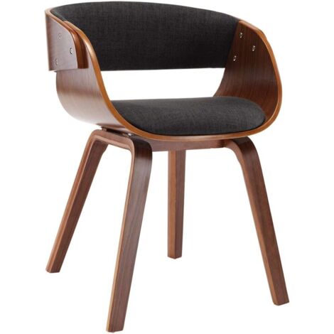 Chaise à manger gris bois courbé et tissu vidaXL (1/7)