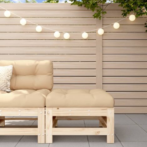 Repose-pied de jardin avec coussin bois de pin massif vidaXL