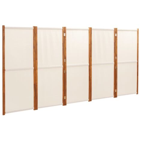 Vidaxl – Paravent pliable 5 panneaux en bois d'acacia massif – Dimensions 350x180 cm – Résistant aux intempéries – Cloison décorative pour intérieur et extérieur