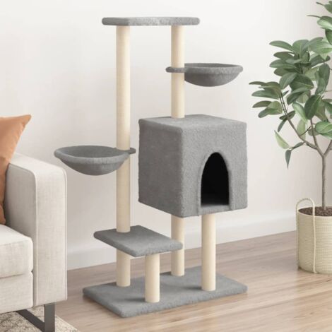 vidaXL Arbre à chat avec griffoirs en sisal gris clair 117 cm (1/5)