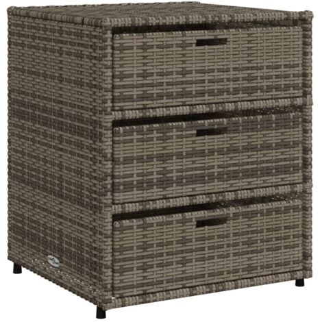 vidaXL Garden Storage Cabinet Grey 55x59x69 cm Poly Rattan