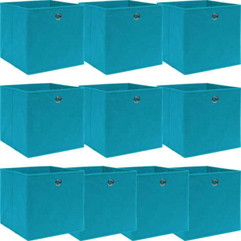 vidaXL Storage Boxes 10 pcs Baby Blue 32x32x32 cm Fabric