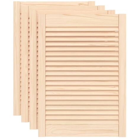 Vidaxl – Portes d'armoire à persiennes 4pcs 69x49,4cm – Bois de pin massif non traité – Pour cuisines, salles de bain et dressings