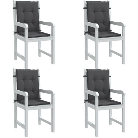 vidaXL Coussins de chaise à dossier bas lot de 4 anthracite mélangé