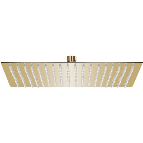 Vidaxl – Pomme de douche pluie carrée 50x50 cm en acier inoxydable doré – 324 buses anti-calcaire – Articulation pivotante pour angle ajustable