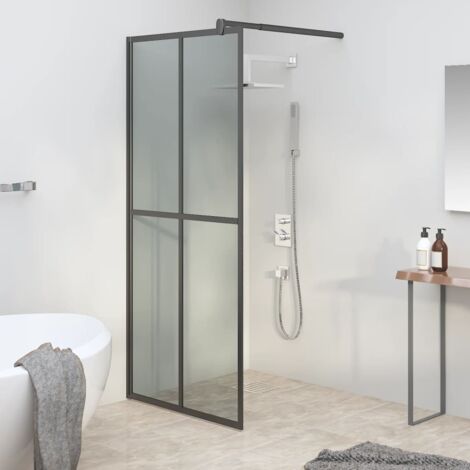 Écran de douche 80x195 cm Verre trempé foncé vidaXL (1/5)