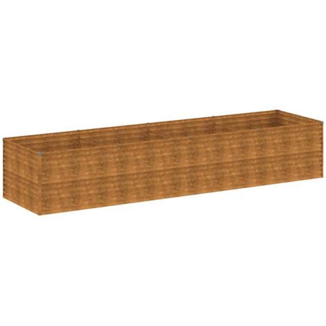 Lit surélevé de jardin 386x100x69 cm acier corten vidaXL