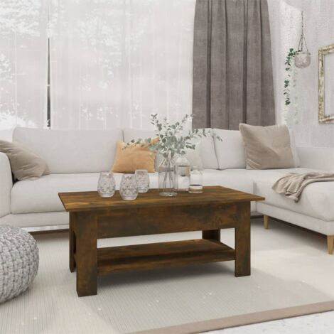 Table basse chêne fumé 102x55x42 cm bois d'ingénierie vidaXL