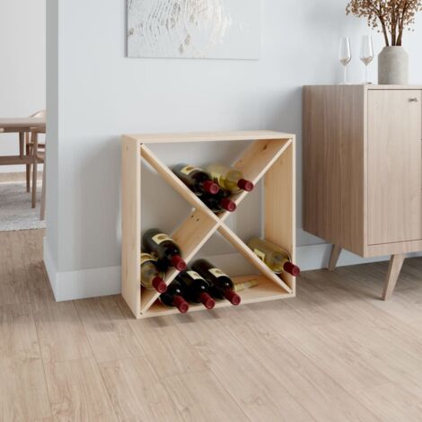 Vidaxl – Armoire à vin en bois de pin massif 62x25x62 cm – 4 bouteilles – Fixation murale incluse – Design élégant et robuste