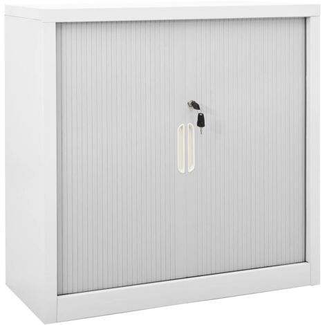 Vidaxl – Armoire à portes coulissantes gris 90x40x90 cm – Acier robuste – 2 étagères réglables – Capacité de charge 90 kg