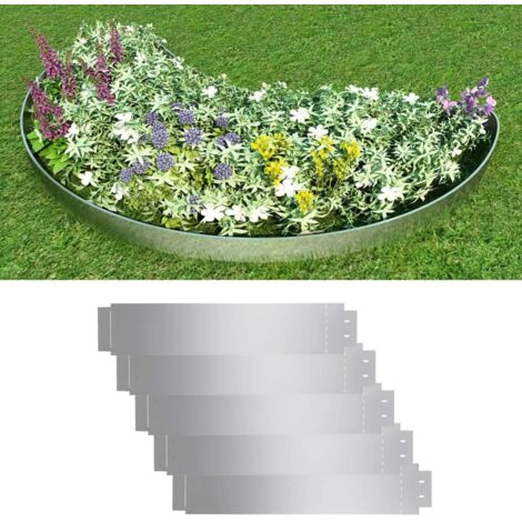 Bordure de pelouse 5 pcs Acier galvanisé 100x19 cm vidaXL