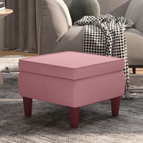 Tabouret avec pieds en bois Rose Velours vidaXL45821