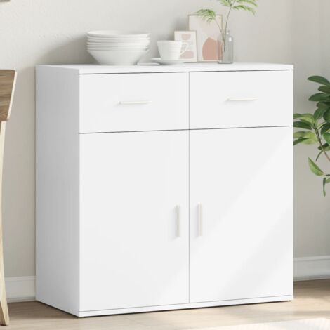 Vidaxl – Buffet blanc 79x38x80 cm en bois d’ingénierie – Résistant à l’humidité – Grand espace de rangement pour magazines et livres (1/5)