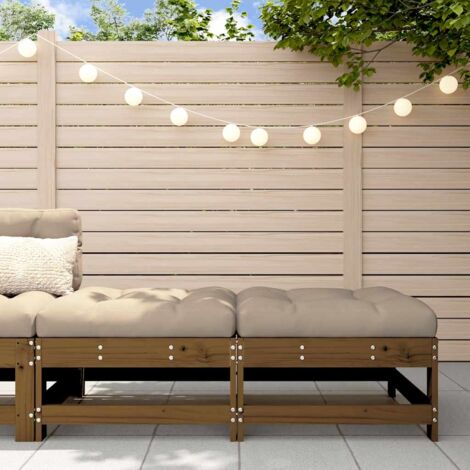 Repose-pieds de jardin avec coussins lot de 2 marron miel vidaXL