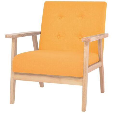 Fauteuil jaune tissu vidaXL