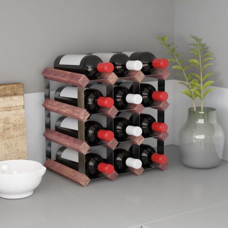 Casier à bouteilles pour 12 bouteilles Marron Bois pin solide vidaXL