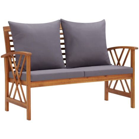 Banc de jardin avec coussins 119 cm Bois solide d'acacia vidaXL