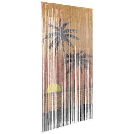 Vidaxl – Moustiquaire de fenêtre en bambou 90x220 cm – Rideau anti-insectes imprimé palmier – Barrière efficace contre mouches et guêpes