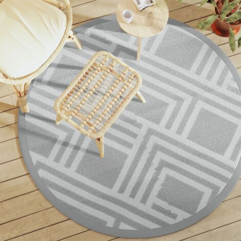 Tapis d'extérieur ARAKIL gris Ø160 cm PP vidaXL