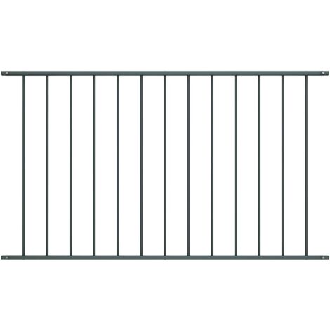 Vidaxl – Panneau de clôture en acier thermolaqué 1,63 x 0,75 m – Résistant aux intempéries – Couleur anthracite – Matériel de fixation inclus