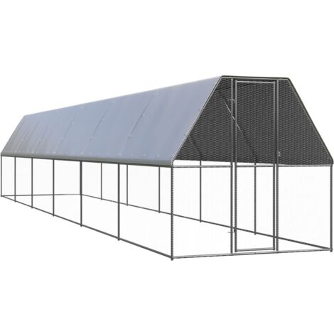 vidaXL Poulailler d'extérieur 2x12x2 m Acier galvanisé