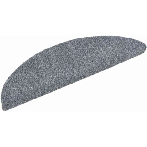 Tapis d'escalier autocollants 30 pièces 56 x 17 x 3 cm Gris clair Demi-rond vidaXL