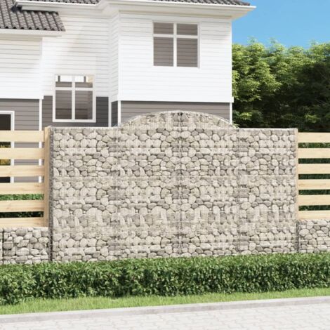 vidaXL Panier de gabions arqué 300x50x180/200 cm Fer galvanisé