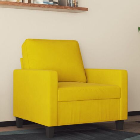 Fauteuil Jaune 60 cm Velours vidaXL