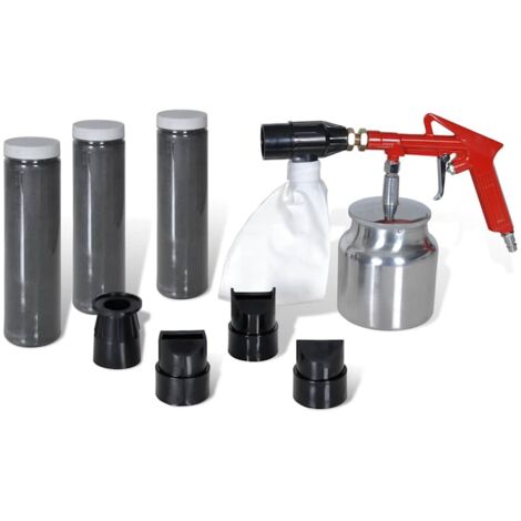 Vidaxl – Sableuse pneumatique avec 3 bouteilles de sable et 4 buses – Pression 2,96-3,45 bar – Débit max 113,27 L/min – Capacité 850 ml