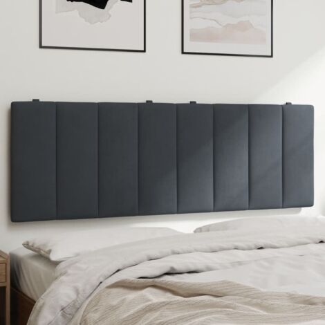 Vidaxl – Coussin de tête de lit gris foncé 140 cm en velours – Rembourrage en mousse pour confort – Installation facile avec fermeture à glissière