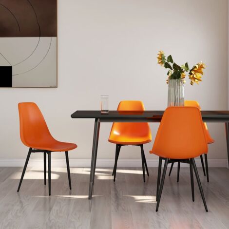 Chaises à manger lot de 4 orange PP vidaXL (1/5)