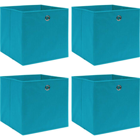 Boîtes de rangement 4 pcs Bleu azuré 32x32x32 cm Tissu vidaXL